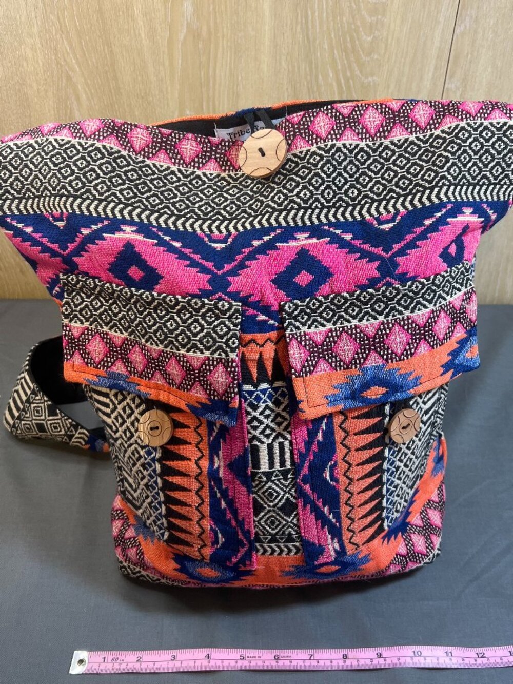 Tribe Azure Fair Trade Handcrafted Aztec Backpack - Multicolor Boho Tribal